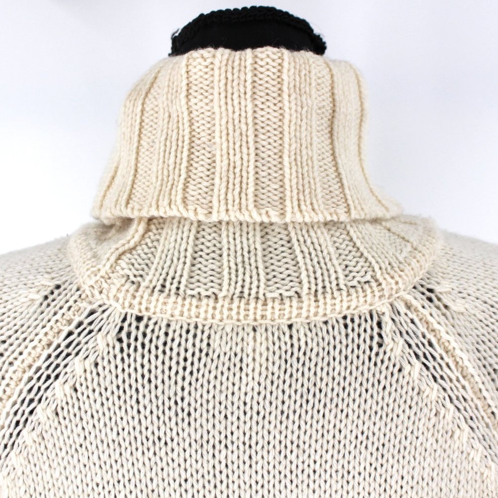 Reiss Stevie Turtleneck Sweater Mix Roll Wool Cashmere Blend Cream Tunic Medium - Picture 7 of 9